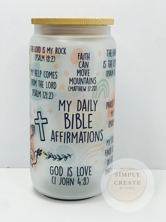 my Daily Bible Affirmations Glass Cup