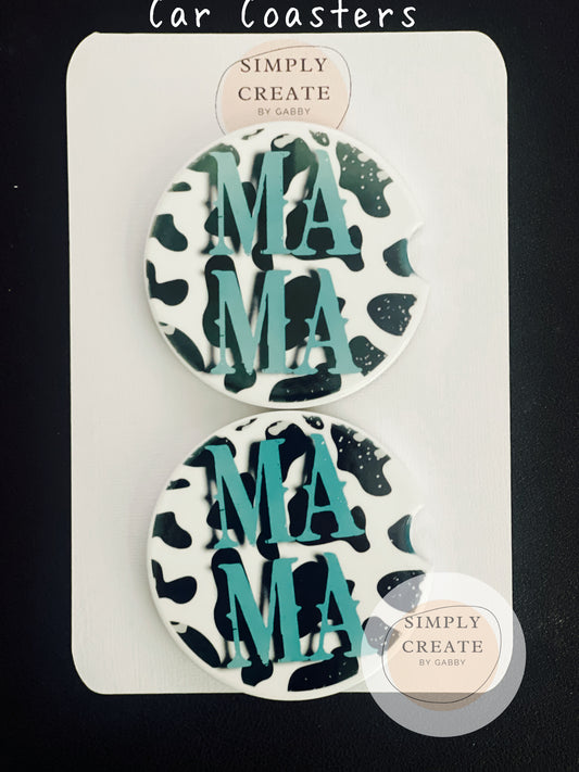 Teal Mama Car Coaster