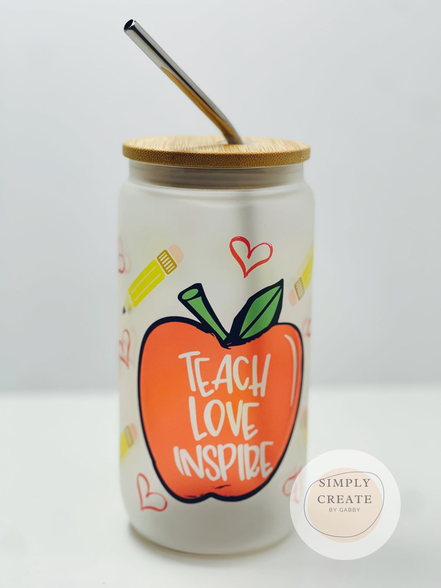 Teach, Love, Inspire  Glass Cup