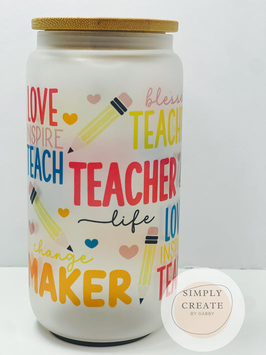 Teacher Life Glass Cup